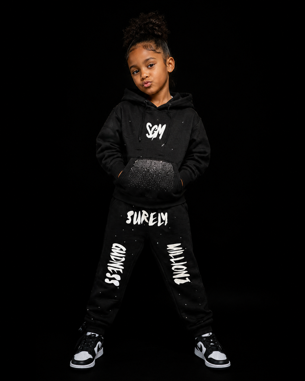 RIPPED RHINESTONE SWEATSUIT