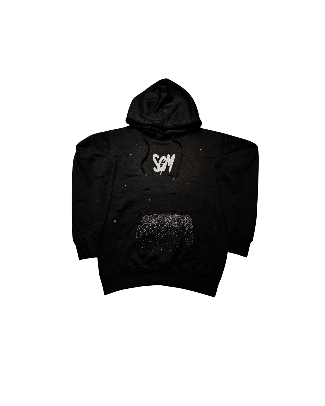 RIPPED RHINESTONE HOODIE