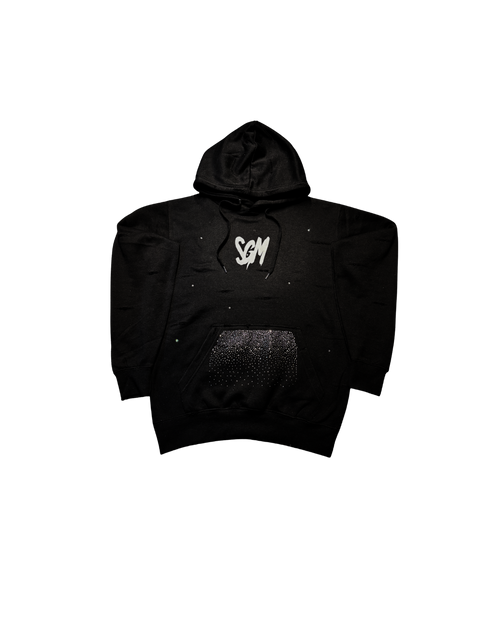 RIPPED RHINESTONE HOODIE