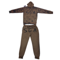 BROWN SGM SWEATSUIT WITH RIPPED